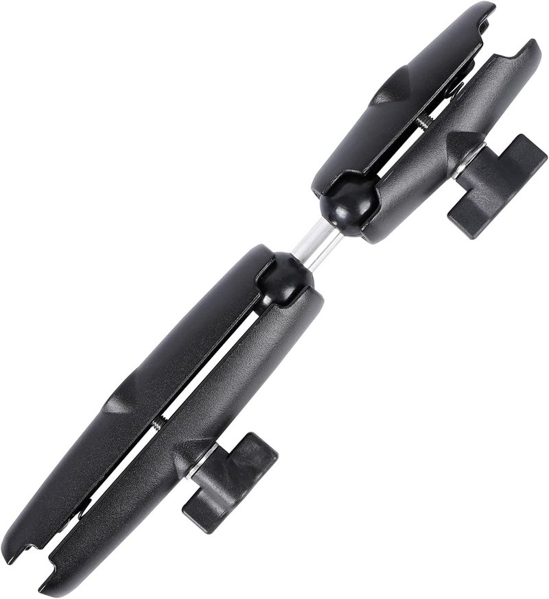 FPN Dual Extension Double Socket Arm with 1" Double Ball Adapter Compatible with RAM B Size Mount and Other 1 inch Industry Standard Device, 360° Rotation Rod for Bike, Truck, Car (10.47" Length) - Image 1